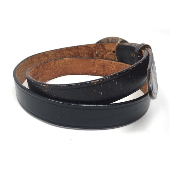Vintage 90s Lands End Leather Belt - Picture 3 of 6